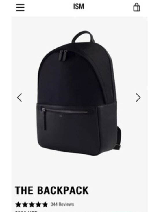 ISM Backpack Black Nylon Leather Trim Laptop Travel Commuter Minimalist Unisex main image 6